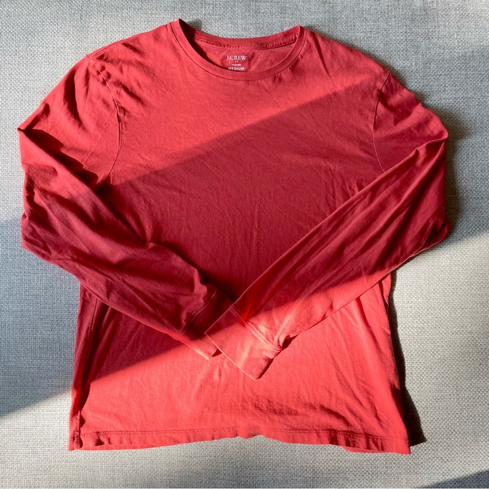 classic red orange j crew long sleeve ❣️